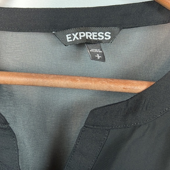 Express sheer sleeve blouse black small - Picture 2 of 5